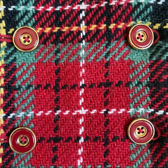 Janie and Jack Tweed Plaid Wool Coat Size 6 - 12 Months Double Breasted - Picture 4 of 10